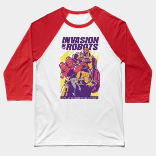 Invasion of robots retro sci-fi art Baseball T-Shirt